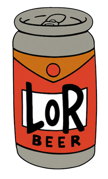 'Duff Beer'-inspired 'Lorbeer' graphic.
